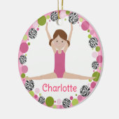 Star Gymnast Brown Pony Schwanzes in Pinks Keramik Ornament (Links)