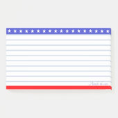 Star Header auf Blue Red & White Lined Post-it Klebezettel (Vorderseite)