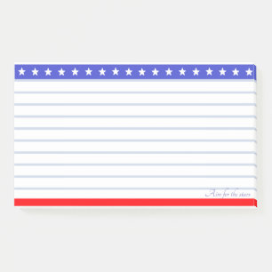 Star Header auf Blue Red & White Lined Post-it Klebezettel