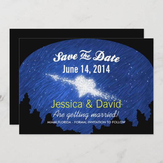 Star Heart in der Sternennacht Speichern Sie die D Save The Date (Vorne/Hinten)