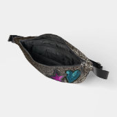 Star Heart Patches Black and White Glitzer Luxus Bauchtasche (Offen)