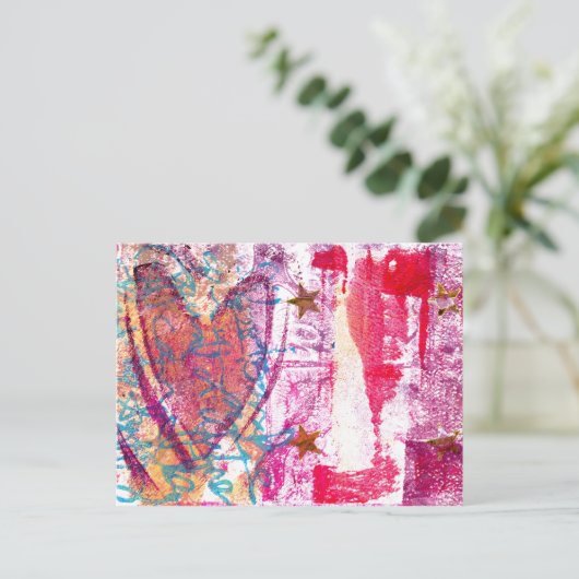 Star Heart Postkarte (Stehend Vorderseite)