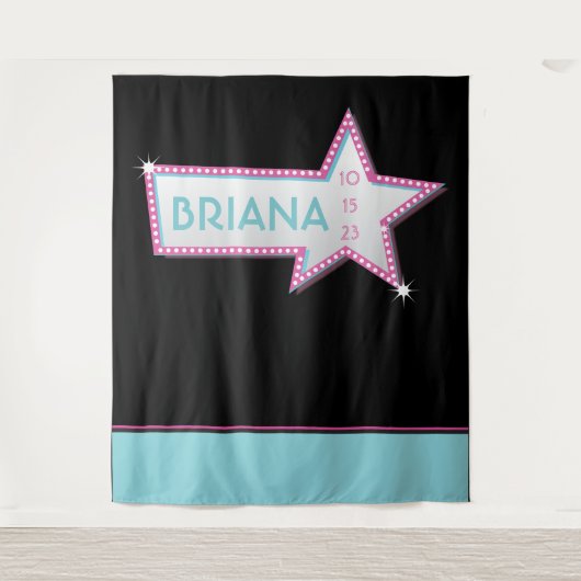 STAR HOLLYWOOD MARQUEE Foto-Op Party Hintergrund Wandteppich (Vorderseite)