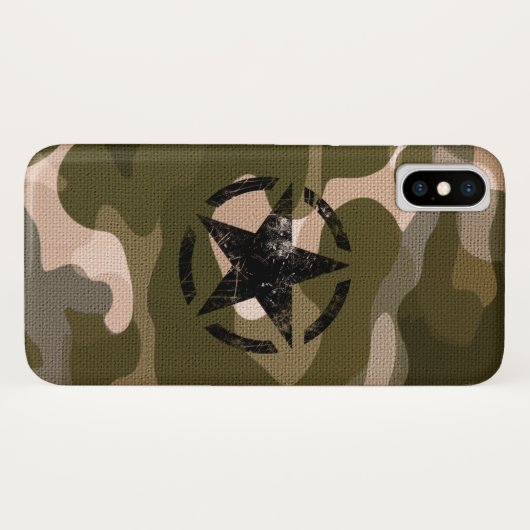 Star im Burlap-Stil Case-Mate iPhone Hülle (Rückseite (Horizontal))