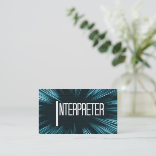 Star Interpreter Business Card Visitenkarte (Stehend Vorderseite)