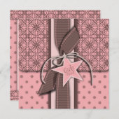 Star ist Geborener Girl Baby Dusche Einladung Plat (Vorne/Hinten)