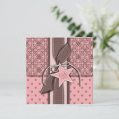 Star ist Geborener Girl Baby Dusche Einladung Plat (Stehend Vorderseite)