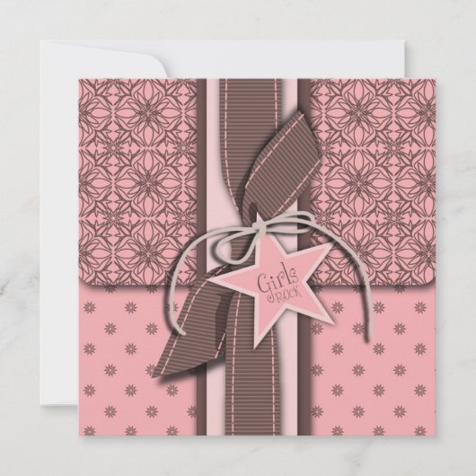 Star ist Geborener Girl Baby Dusche Einladung Plat (Vorderseite)