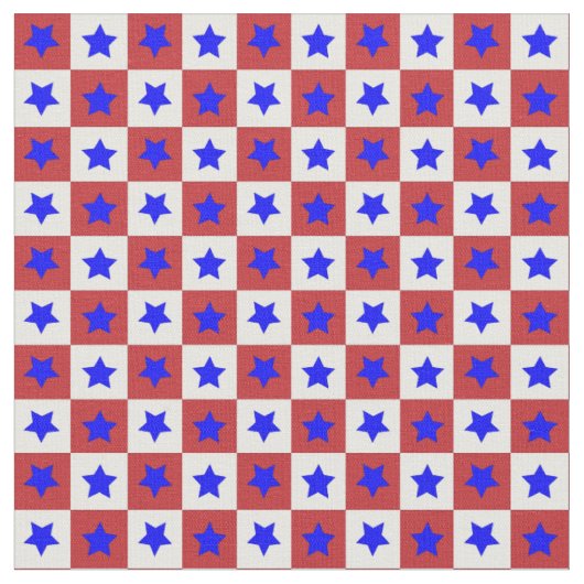 Star Karo in Rot, Weiß und Blau Stoff (Nahaufnahme)