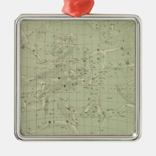 Star-Karte Silbernes Ornament