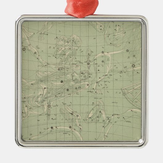 Star-Karte Silbernes Ornament (Vorne)
