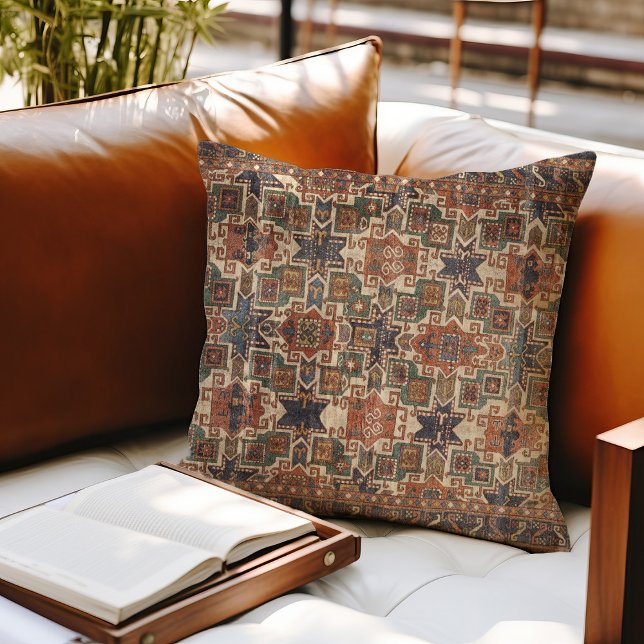 Star Kazak Orange Blue Kissen (Von Creator hochgeladen)