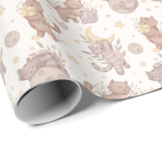 Star Kittens Geschenkpapier (Rolleneckpunkt)