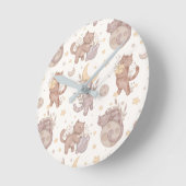 Star Kittens Runde Wanduhr (Winkel)