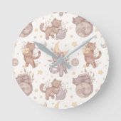 Star Kittens Runde Wanduhr (Vorderseite)
