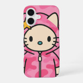 Star Kitty Phone Case – Cute Cat Character in Pink iPhone 16 Hülle (Rückseite)