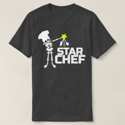 Star Koch Cook Skeleton Stars Küche Geschenk T-Shirt (Design vorne)