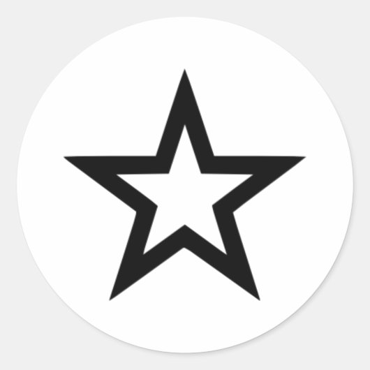 Star-Kontur Runder Aufkleber (Vorderseite)