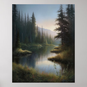 Star Lake Landschaft Malerei Art Print Poster