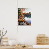 Star Lake Watercolor Landschaft Kunst, Dichtung un Poster (Küche)