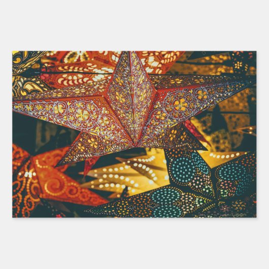Star Lanterns Geschenkpapier Set (Vorderseite)