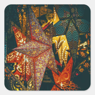 Star Lanterns Quadratischer Aufkleber