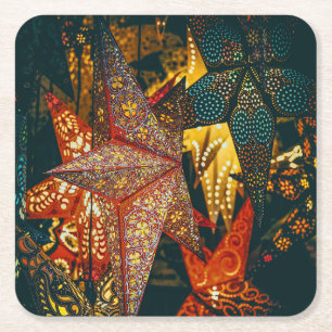 Star Lanterns Rechteckiger Pappuntersetzer