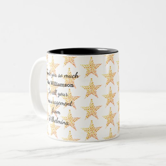 STAR LEHRER wegen dir, glaube ich, ZOLLISIERT Zweifarbige Tasse (Vorderseite Links)