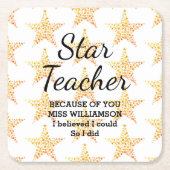 STAR LEHRERSCHULUNG wegen dir Rechteckiger Pappuntersetzer (Vorderseite)