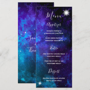 Star Light Blue Sky Wedding Menükarte