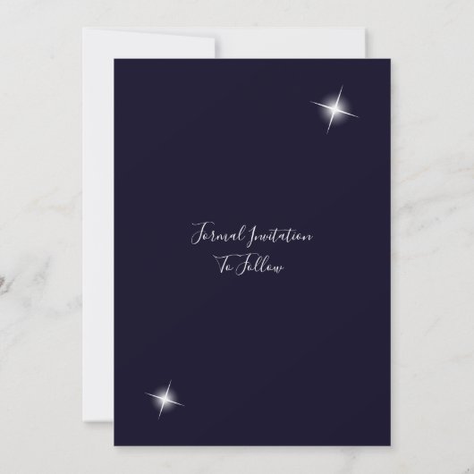 Star Light Blue Sky Wedding Save The Date (Rückseite)