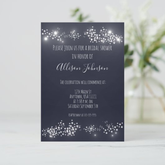 Star Light Bridal Dusche Einladung (Stehend Vorderseite)