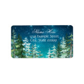 Star Light Night Forest Rücksendeadresse Adressaufkleber (Vorne)