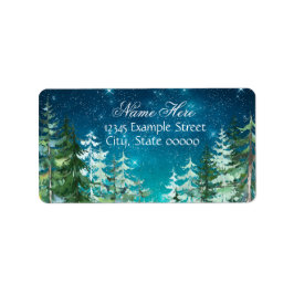 Star Light Night Forest Rücksendeadresse Adressaufkleber