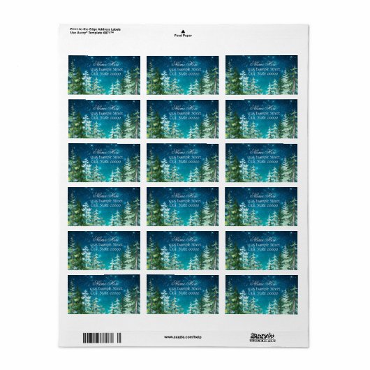 Star Light Night Forest Rücksendeadresse Adressaufkleber (Vorne)