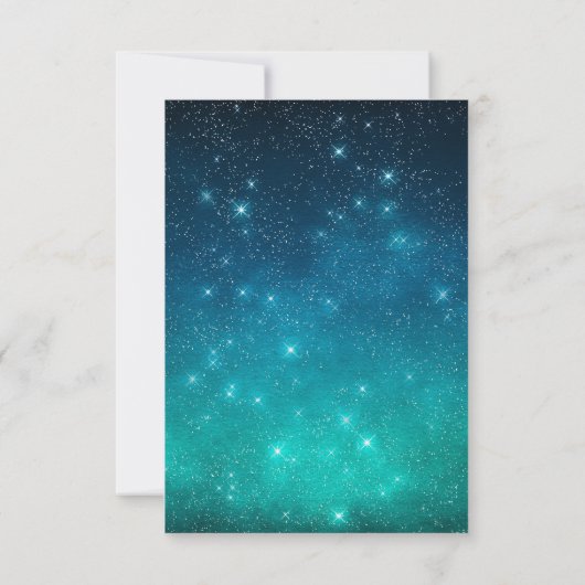 Star Light Night Forest Tree Wedding RSVP Karte (Rückseite)