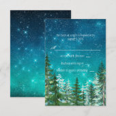 Star Light Night Forest Tree Wedding RSVP Karte (Vorne/Hinten)