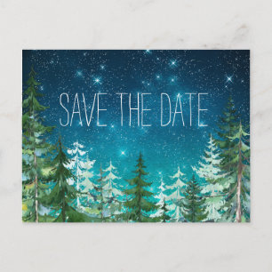 Star Light Night Forest Wedding Rette die Postkart Ankündigungspostkarte