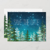 Star Light Night Forest Wedding Rette die Postkart Ankündigungspostkarte (Vorne/Hinten)