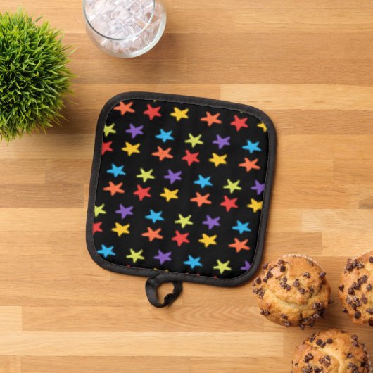 Star Light Pot Holder (Multi & Black) Topflappen (Oben Unten)