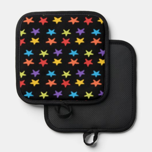 Star Light Pot Holder (Multi & Black) Topflappen (Vorderseite/Rückseite)