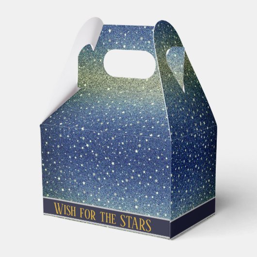 Star Light Sky Denim Blue Happy Birthday Party Geschenkschachtel (Rückseite)