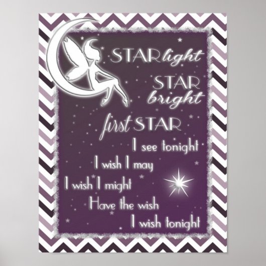 Star Light Star Bright Kinderzimmer Sign Poster (Vorne)