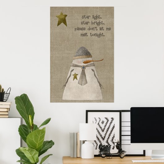 Star Light, Star Bright Snowman Poster (Heimbüro)