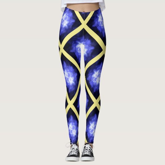 Star Light Star Bright Yellow Blue Leggings (Vorderseite)