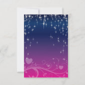 Star Lights in Dark Blue und Pink - Save the Date (Rückseite)