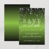 Star Lights in Metallic Lime Green - Save the Date (Vorne/Hinten)