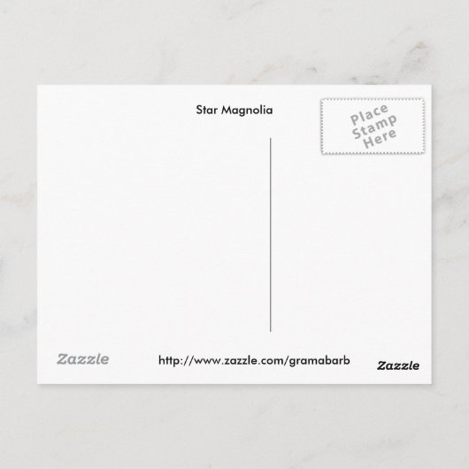 Star Magnolia Postkarte (Rückseite)