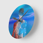 Star Man Runde Wanduhr (Winkel)