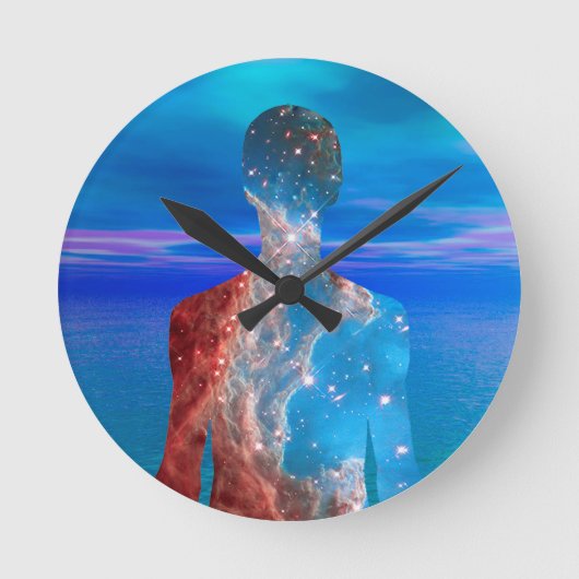 Star Man Runde Wanduhr (Vorderseite)